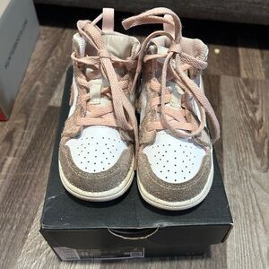 Jordan Kids Pink and White Sneakers